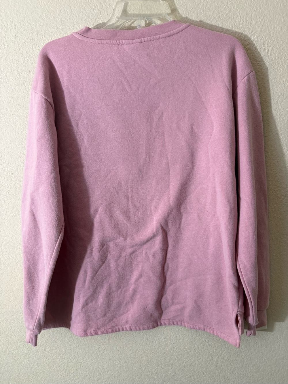Peanuts Snoopy Pink Crewneck Pullover Sweatshirt with Chenille Patch X-Large - Picture 14 of 16